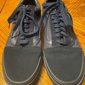 Vans Off The Wall Navy Blue Sneakers Unisex Men 7.5, Women 9